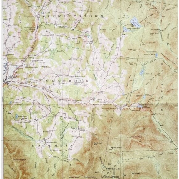 1930 Map USGS Topographic Dixville New Hampshire Antique Quadrangle TOPO21 - Picture 1 of 3
